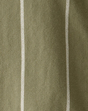 Boys Striped Cotton Long-Sleeve Button-Down Shirt - Green, 