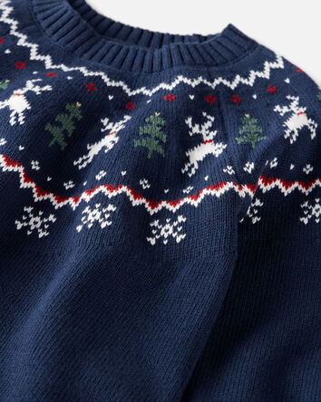 Kid Fair Isle Organic Cotton Sweater, 