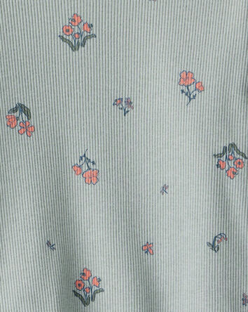 Baby Girl 2-Piece Floral Cotton Long-Sleeve Tee & Pant Set - Green, 