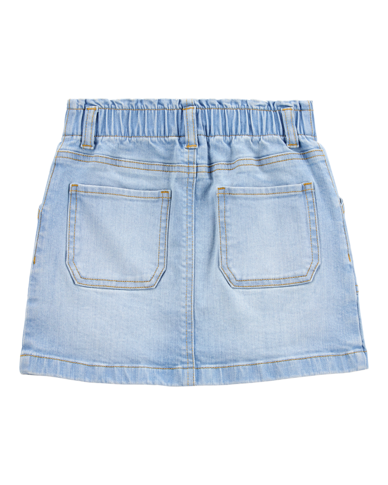 Kid 3-Piece Knit Tank Cardigan & Denim Skirt Set, image 5 of 6 slides