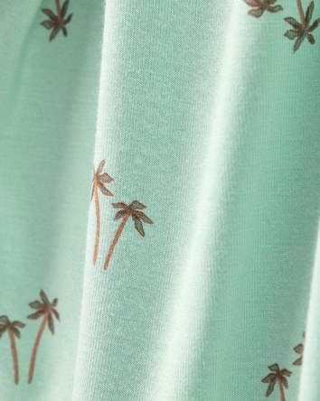 Toddler Palm Tree Print PurelySoft 2-Piece Pajamas - Mint, 