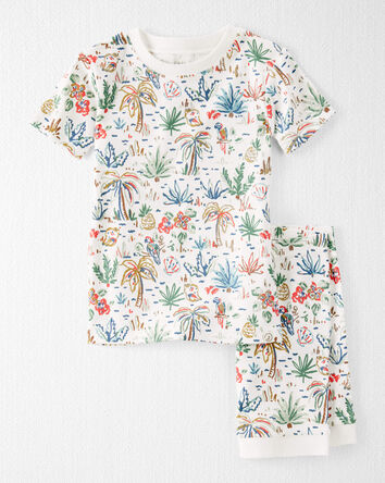 Toddler Organic Cotton Pajamas in Tropical Paradise Print, 