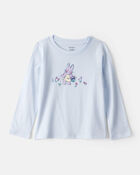 Toddler Girl Bunny Long-Sleeve Graphic Tee - Blue, image 1 of 3 slides