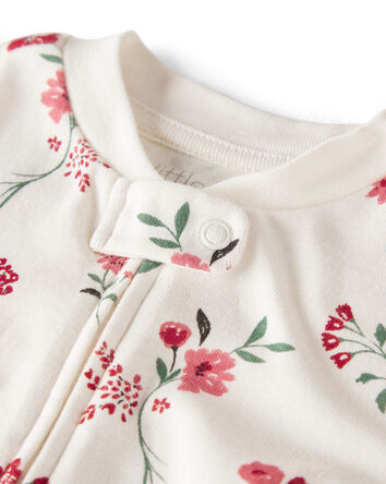 Baby Organic Cotton Sleep & Play Pajamas in Rosethorn Hollow Print, 