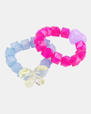 2-Pack Butterfly & Heart Bracelets, 