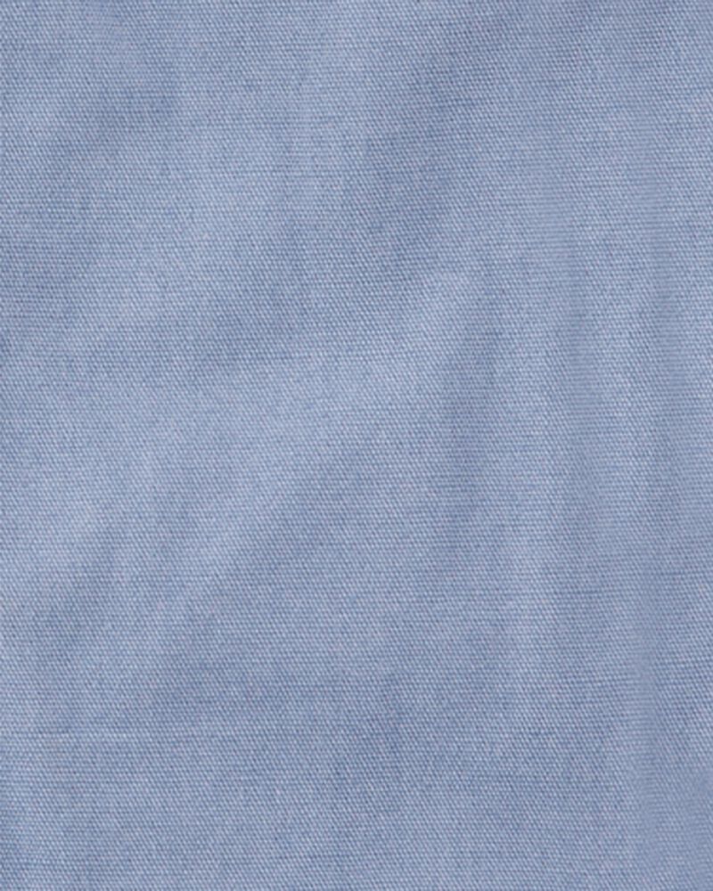 Baby Woven Shortalls - Blue, image 3 of 4 slides