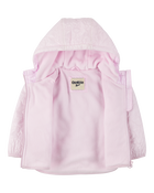 Toddler Girl Floral Quilted Midweight Jacket - Pink, image 2 of 3 slides