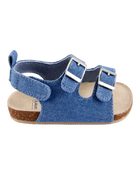 Baby Chambray Buckle Faux Cork Sandals, image 2 of 6 slides