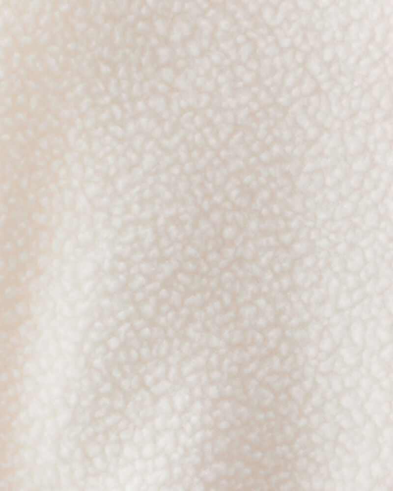 Toddler Girl Sherpa Zip-Up Jacket - Ivory, image 2 of 3 slides