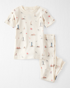 Toddler Organic Cotton Pajamas in Coastal Vacation Print, image 1 of 4 slides