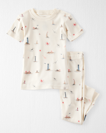 Toddler Organic Cotton Pajamas in Coastal Vacation Print, 