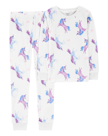 Kid 2-Piece Fuzzy Velboa Unicorn Pajamas, 