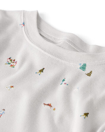 Kid Organic Cotton Pajamas in Frosted Trail Print, 