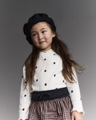 Toddler Girl Polka Dot Mock Neck Long-Sleeve Top - Ivory, image 4 of 6 slides
