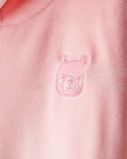 Toddler Girl Bear Velour Hoodie & Pant Set - Pink, image 3 of 5 slides