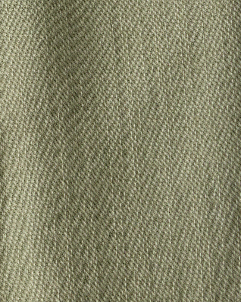 Baby Boy  Tapered 100% Cotton Twill Pants - Green, image 3 of 4 slides