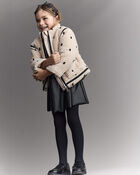 Toddler Girl Polka Dot Sherpa Jacket - Ivory, image 1 of 7 slides
