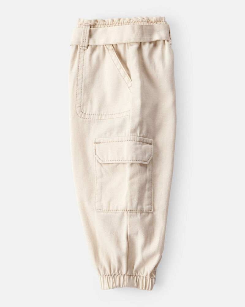 Baby Girl 2-Piece Love to Play Graphic Tee & Cargo Joggers Set - Ivory/Pink, image 7 of 8 slides