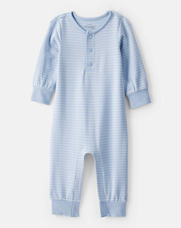 Baby Boy PurelySoft Long-Sleeve Jumpsuit - Blue, 