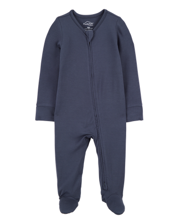 Baby Boy Zip-Up PurelySoft Sleep & Play Pajamas - Navy, 