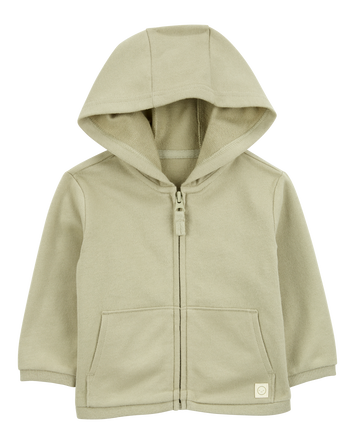 Baby Boy Zip-Up French Terry Hoodie - Green, 