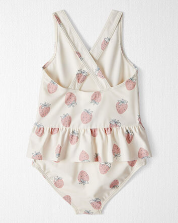 Toddler Girl Recycled Strawberry-Print Swimsuit, 