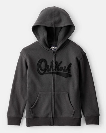 Boys OshKosh Logo Fleece  Zip Jacket - Black, 