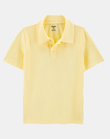 Boys Pique Uniform Polo Shirt - Yellow, 