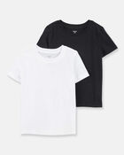 Boys 2-Pack Short-Sleeve Undershirts - Black/White, image 1 of 2 slides