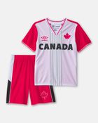 Kids 2-Piece Umbro Canada Soccer Jersey & Short Set - Red/White/Black, image 1 of 14 slides