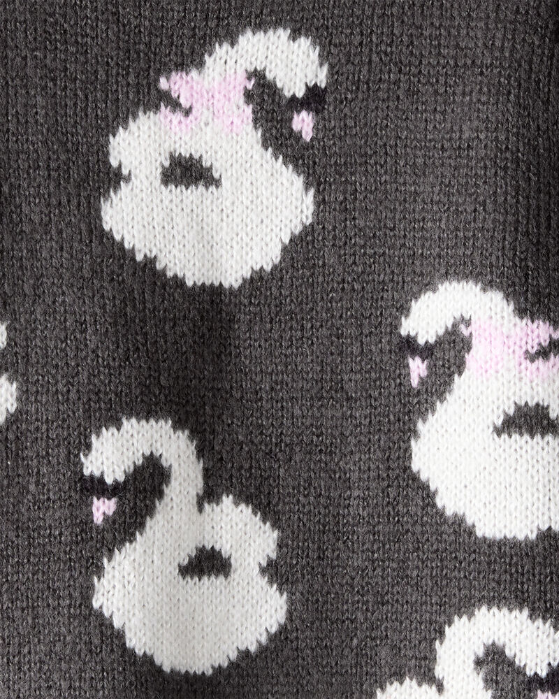 Toddler Girl Swan Sweater - Black, image 2 of 3 slides