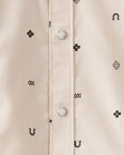Toddler Boy Western Print Cotton Long-Sleeve Button-Down Shirt - Ivory, image 3 of 4 slides