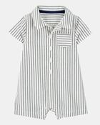 Baby Striped Polo Romper, image 1 of 3 slides