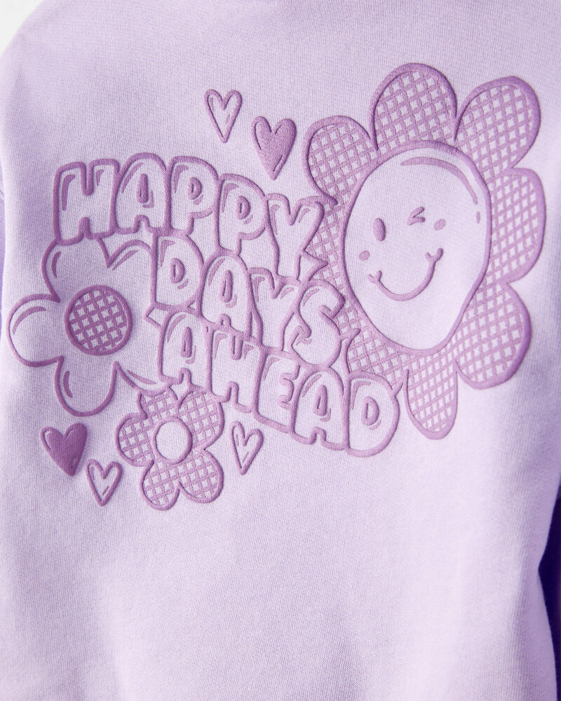Toddler Girl 2-Piece DayDream Fleece Flower Graphic Long-Sleeve Hoodie & Pant Set - Purple, image 6 of 8 slides