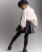 Toddler Girl Reagan Skort in Faux Leather - Black, image 5 of 8 slides