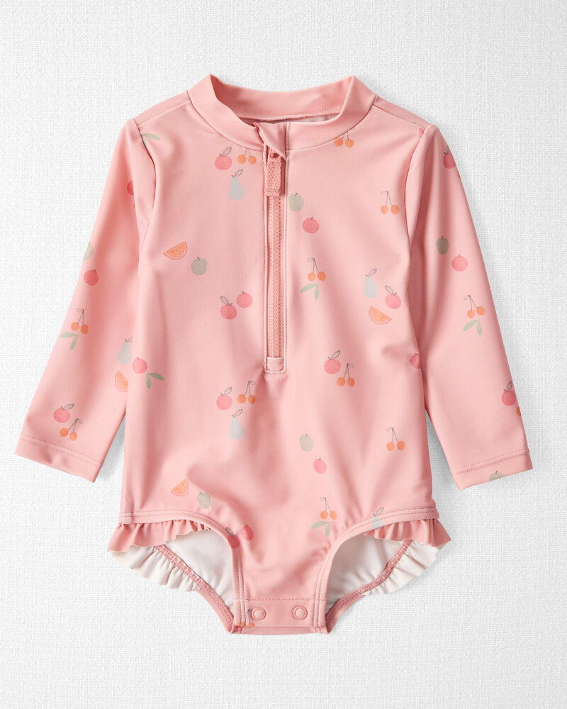 Baby Girl Recycled Ruffle Swimsuit, image 1 of 4 slides