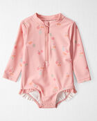 Baby Girl Recycled Ruffle Swimsuit, image 1 of 4 slides