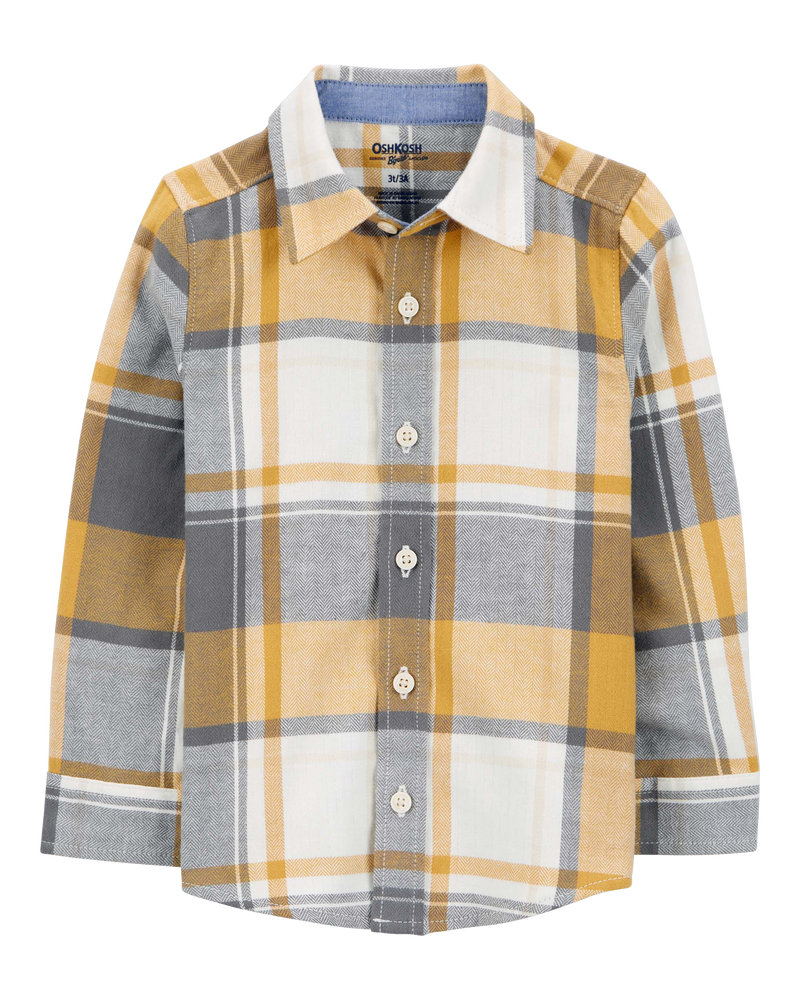 Baby Plaid Herringbone Button-Down Shirt , image 1 of 3 slides