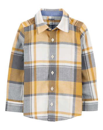 Baby Plaid Herringbone Button-Down Shirt , 