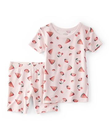 Toddler Girl Fruit Print PurelySoft 2-Piece Pajamas - Pink, 
