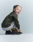 Toddler Boy Quarter-Zip Sweatshirt with Pockets - Olive, image 5 of 6 slides