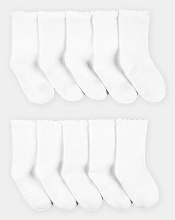 Toddler Girl 10-Pack Scallop Crew Socks, 