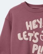 Toddler 'Hey! Let's Play' Dolman-Sleeve Sweatshirt - Burgundy, image 7 of 7 slides
