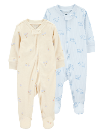Baby 2-Pack Print 2-Way Zip Sleep & Play Pajamas, 