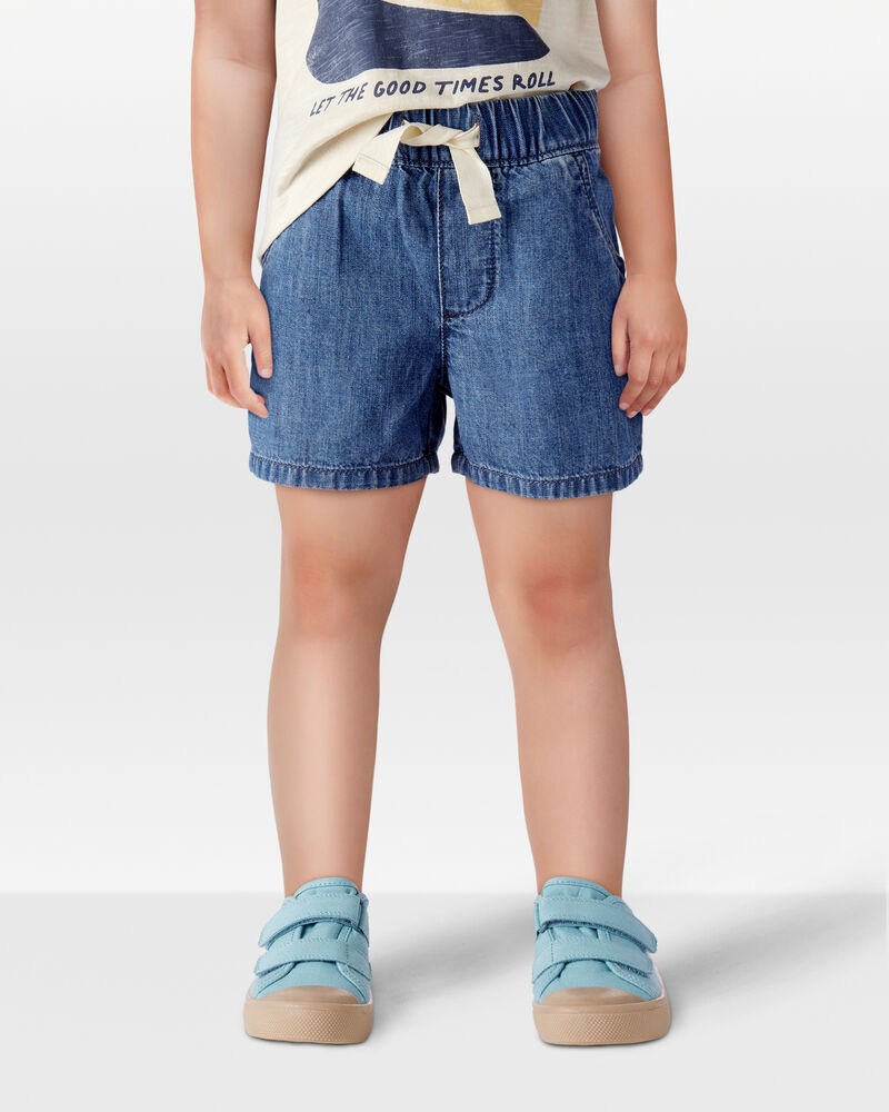 Toddler Organic Cotton Chambray Shorts, image 2 of 7 slides
