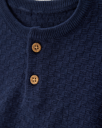 Baby 2-Piece Sweater Knit Henley & Short Set, 