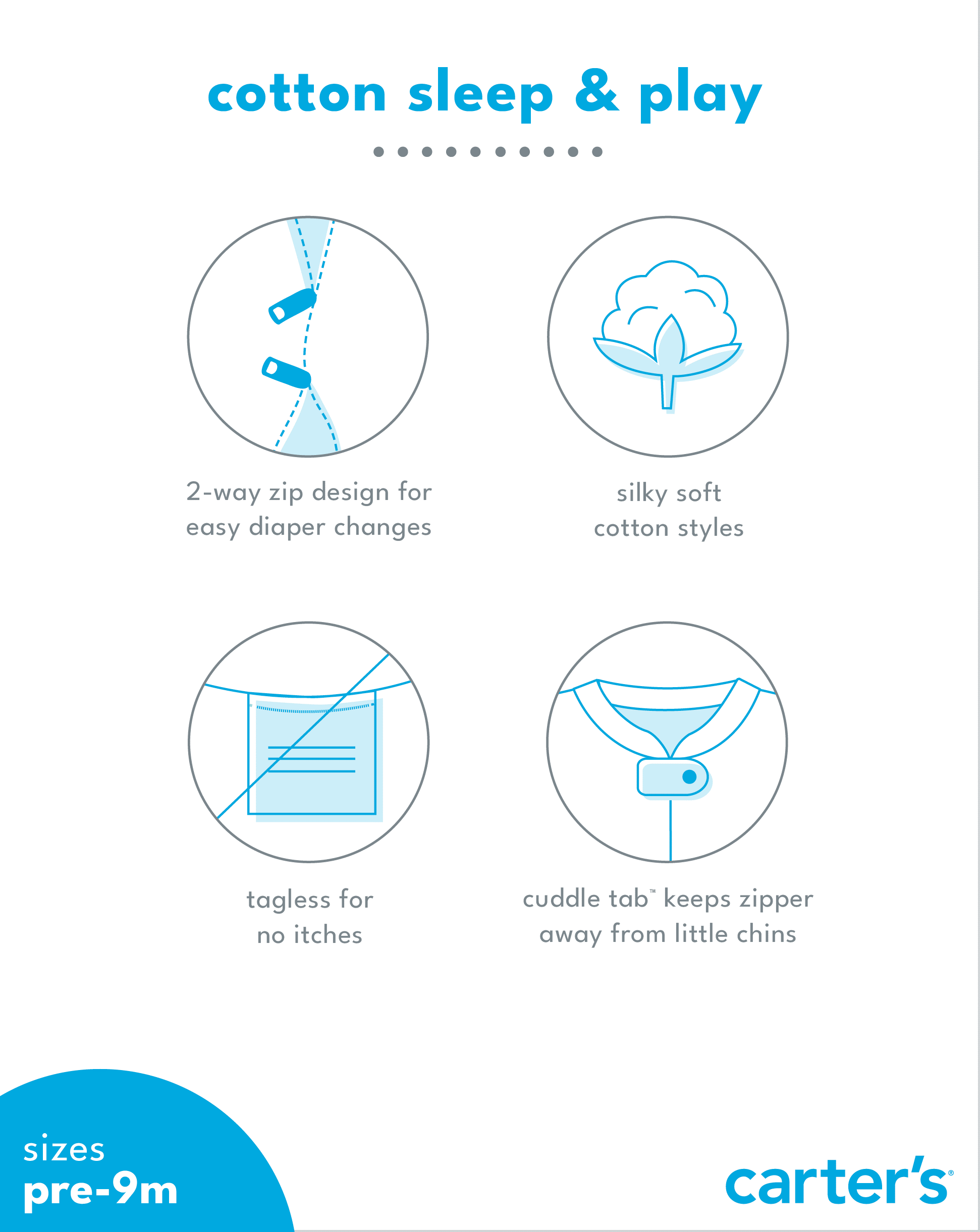 Baby Striped 2-Way Zip Sleep & Play Pajamas