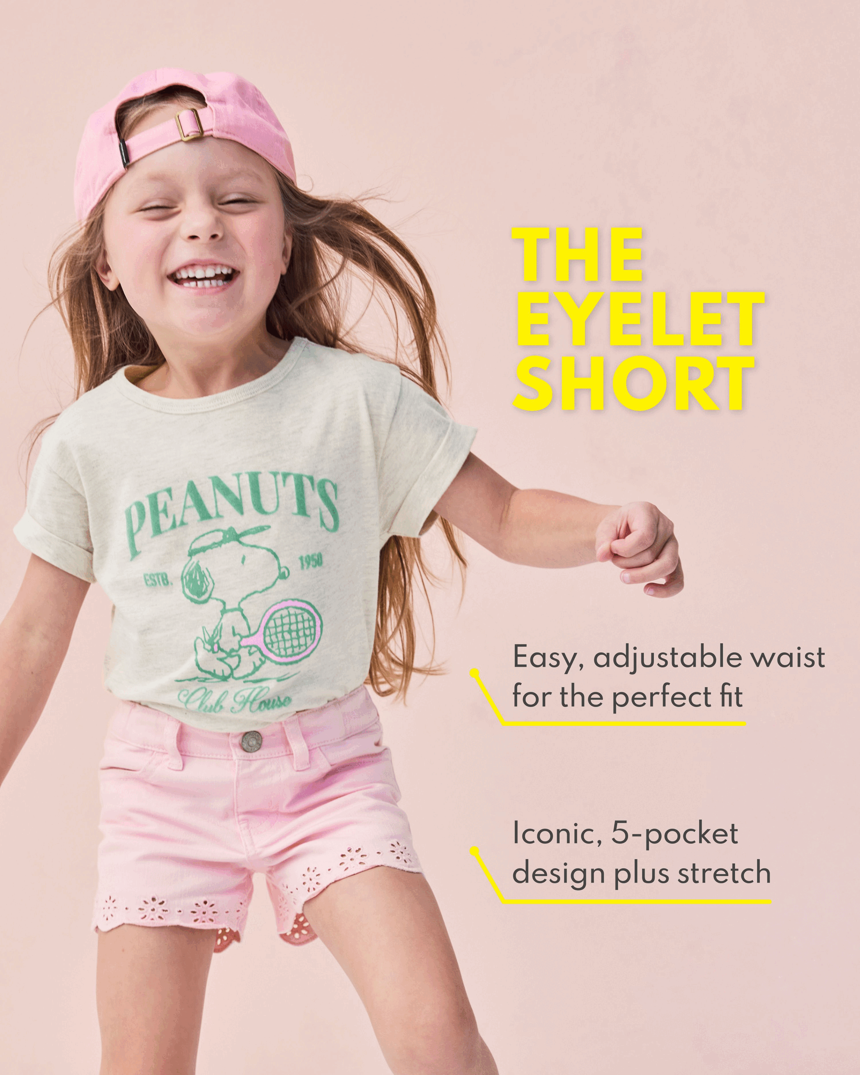 Baby Iconic Eyelet Short - Pink